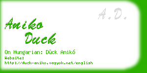 aniko duck business card